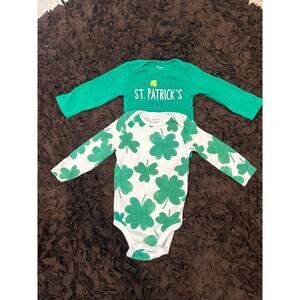 Two baby St Patrick’s Day onesies